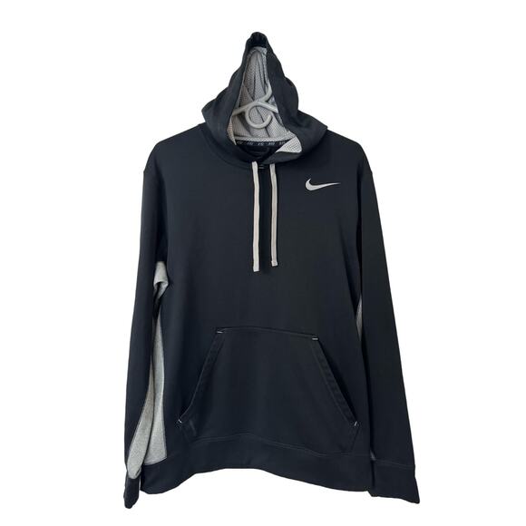 Nike Black Gray Long Sleeve Hoodie Pullover Size‎ Medium - Picture 1 of 5